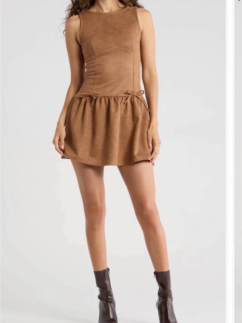 Madden Girl Brown Sleeveless Mini Dress - Brand: